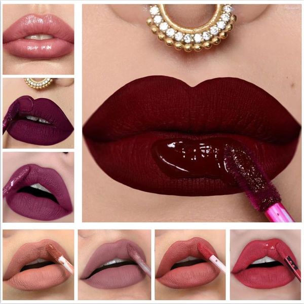 Lipgloss, 16 Farben, flüssiger Lippenstift, matt, rote Lippen, Make-up, wasserfest, langlebig, nackt, lila, Liner, Bleistift, MaLip