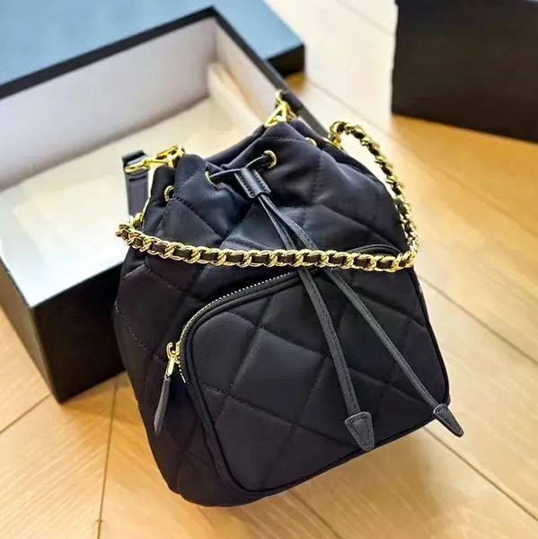Mini borsa da uomo in nylon secchiello per donna tracolla di design moda tracolla con coulisse tracolla borsa di lusso borsa a tracolla nera estiva borsa in tela