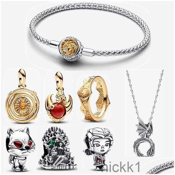 Braccialetti con ciondoli Halloween Designer per gioielli da donna Fai da te Pandora Bracciale Orecchino Anello in oro Gioco Draghi Collana in vetro Fa Otonm 2FXB