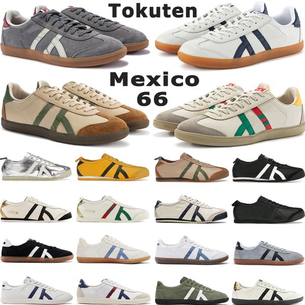 Lässige Laufschuhe Tiger Mexico 66 Tokuten flacher Boden Triple Black Birch White Airy Green Kill Bill Birch Silver Damen Sporttrainer Größe 4-11