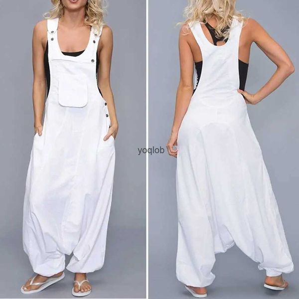 Tute da donna Pagliaccetti Donna Estate Tute larghe e sottili Pantaloni stile harem Pantaloni a gamba larga Tasche senza maniche Salopette Pantaloni siamesi Taglia grande S-5XL