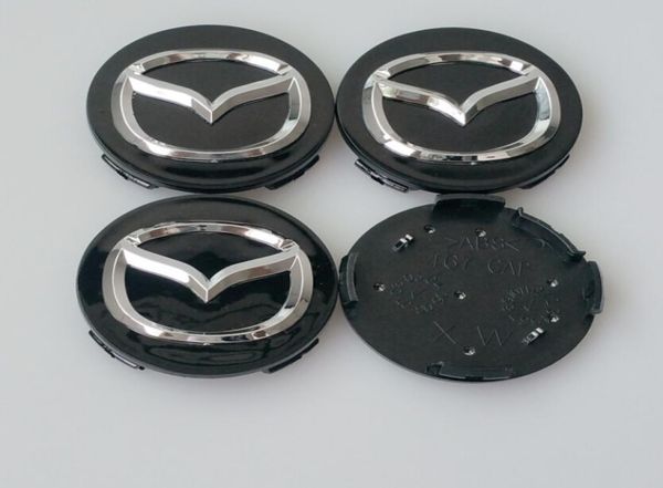 4pcs Mazda için 56mm 3 5 6 CX5 CX7 CX9 RX8 MX5 MIATA MPV Tekerlek Merkezi Hub Kapağı 56mm Silverblack3322686