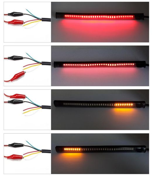 8X Moto Motorcycle LED 48SMD Гибкая лампа номерного знака Задний тормоз Стоп-сигнал поворота Встроенный 3258 Светодиодная полоса Вспомогательная лампа1389634