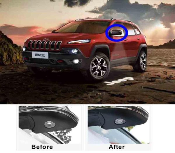 Espelho retrovisor do carro projetor laser logotipo sombra luz lâmpada de boas-vindas para jeep cherokee kl 2014 2015 2016 20175411873