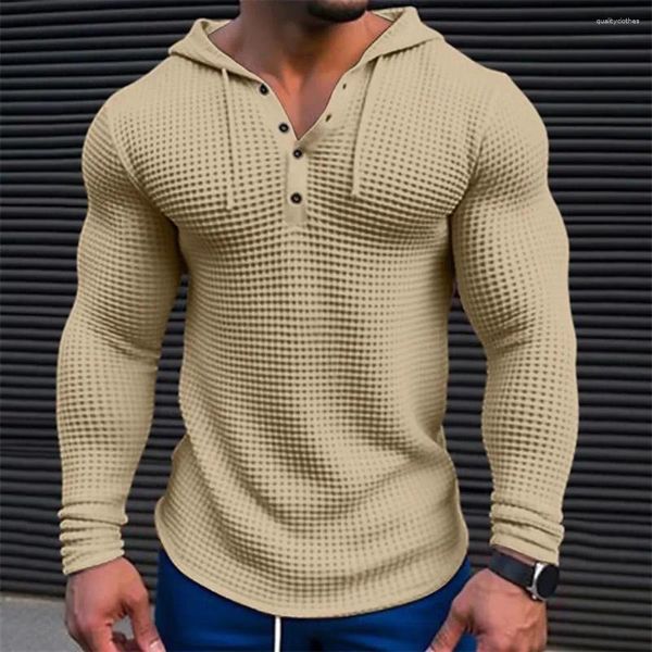 Herren Hoodies Männer Kapuzenshirt Frühling Herbst Basic Sweatshirt Top Einfarbig Slim Fit Langarm Atmungsaktiv Lässiger Pullover