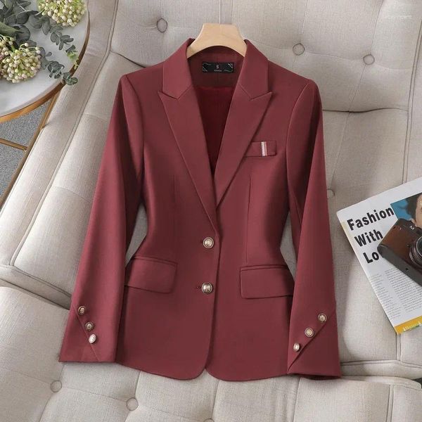 Damenanzüge 2024 Frühling Herbst Frauen Blazer Mode Langarm Business Arbeitskleidung Damen beiläufige dünne Bürojacke Frau Tops