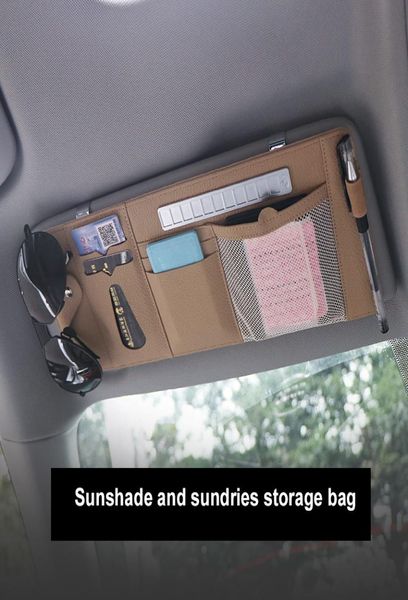 Auto Sunblock Bill Pen Visitenkartenhalter Visier CD DVD Case Organizer Opbergbox Sonnenbrille Clip Mount Reinigung Autozubehör6136849