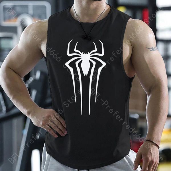 Erkek Tank Tops Gym Giyim Yaz Fitness Erkekler Spor Hızlı Kuru Kolsuz Gömlek Mesh Spor Giyim Moda Baskı Yeleği