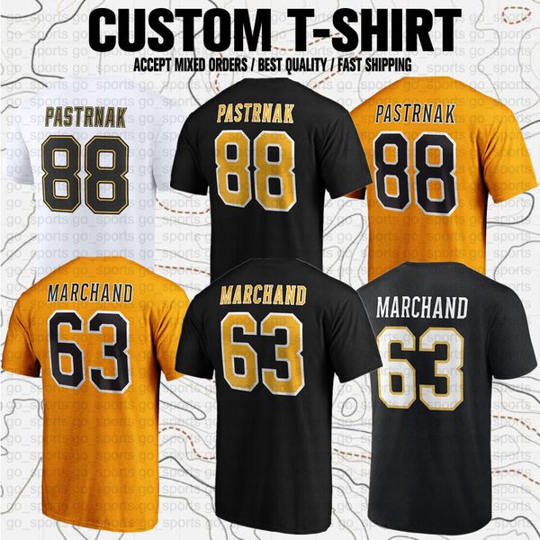 Özel David Pastrnak Brad Marchand Jeremy Swayman ABD Hokey Kulübü Hayranları Markalı T-Shirt Tees