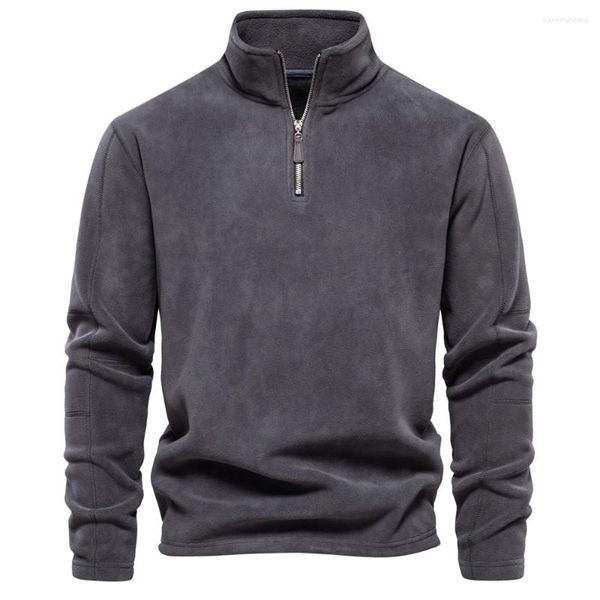 Erkek Ceketler Erkekler İçin Rüzgar Dergisi Sonbahar Kış Sıcak Polar Üstleri Sweatshirt Sıradan Pullover Moda Düz Renk Sweatshir