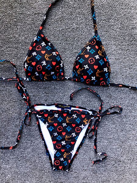 Designer-Bikini-Badeanzug für Damen, sexy Badeanzug, Damen, rückenfrei, geteilt, Buchstabe, Mehrfarben, Sommerzeit, Strand, Badeanzüge, Wind-Badebekleidung, Lieblingsmode, L6