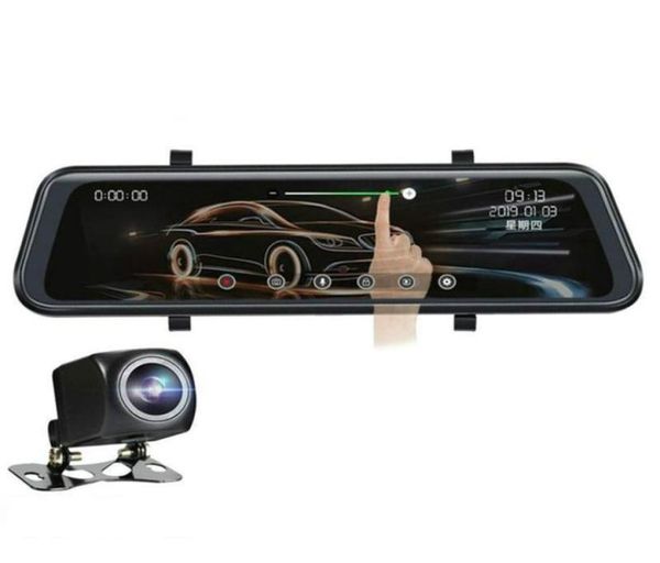 Câmeras de visão traseira do carro sensores de estacionamento Novel10 Polegada Stream Media DVR Lente Dupla HD 1080P 32G Espelho Gravador de Vídeo Dash Cam8629746