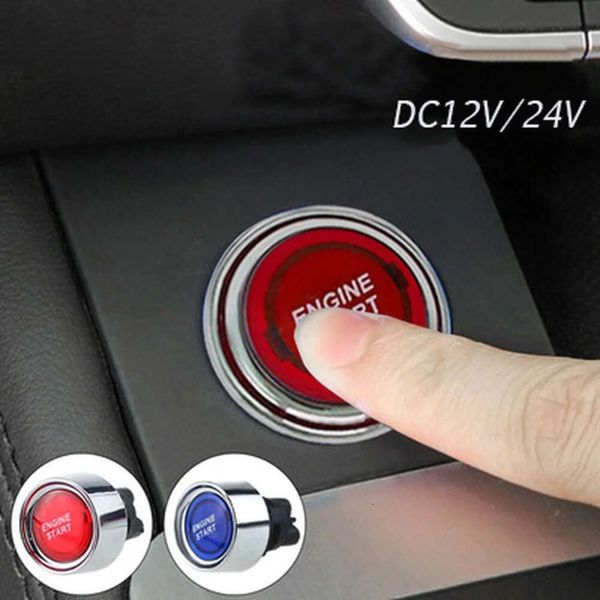 Botão interruptor de partida do motor automotivo, interruptores sem chave, ignição modificada universal, liga/desliga, com indicador led 12v/24v