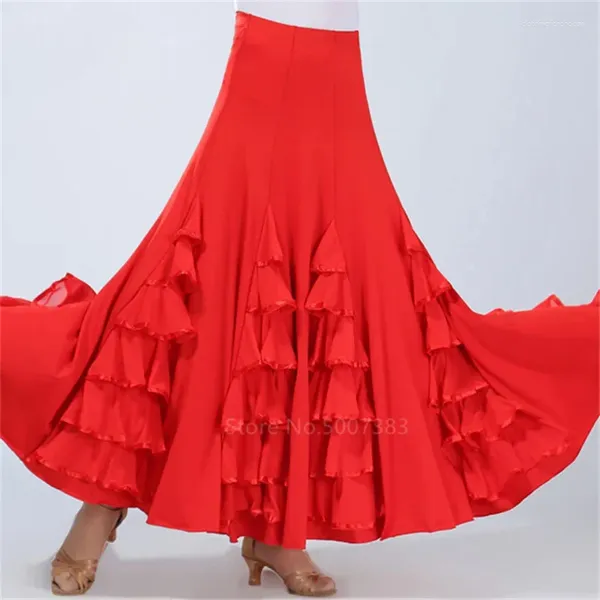 Palco desgaste flamenco vestido espanhol dança cigana saia mulher valsa salão de baile competição clássica prática em camadas grande balanço dança