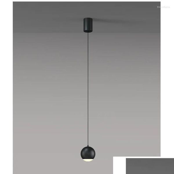 Lampade a sospensione Moderne Semplici Luci a Sfera Nordic Appeso a Soffitto per L'arredamento del Bar Caffetteria Lampada in Bianco/Nero Consegna in Goccia Dh7Yu