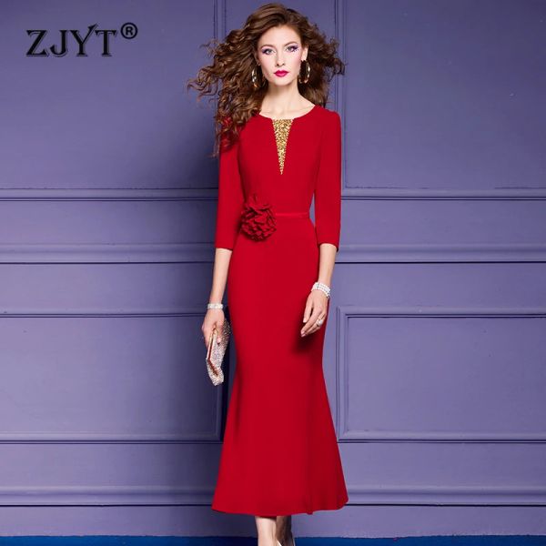 Платья Zjyt Long Mermaid Red Свадебные вечерние платья для женщин для женщин