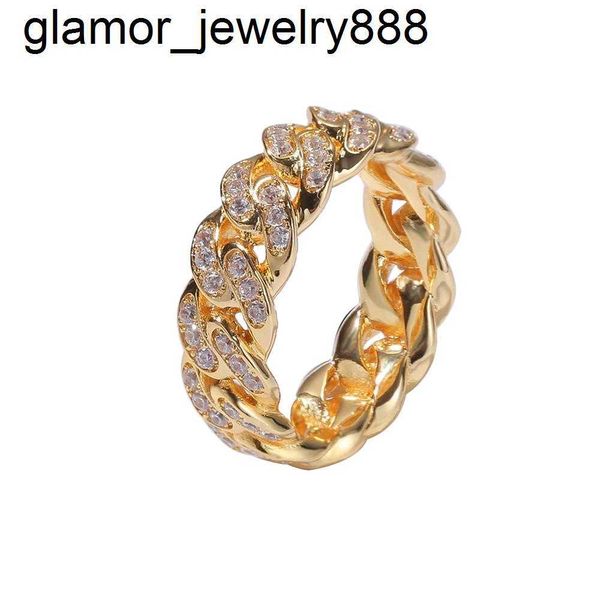 Hip Hop Männer Ring Schmuck 18K vergoldet Iced Out AAAAAA CZ Kubanischen Ring für Dropshipping