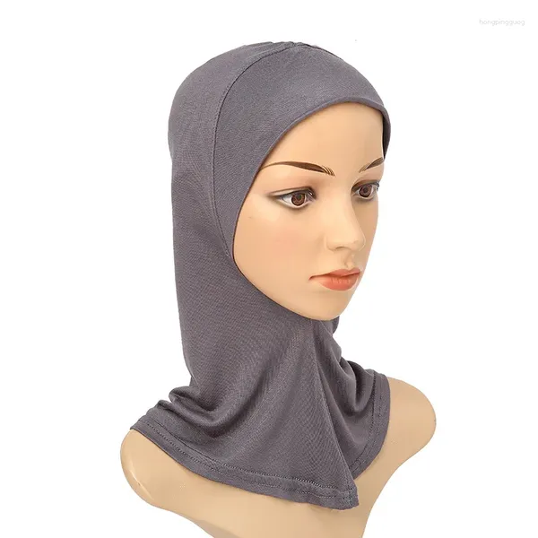 Abbigliamento etnico Cotone Musulmano Turbante Copertura completa Berretti islamici Sottosciarpa Interno Berretto Hijab da donna Foulard Scialle lungo Avvolgere il collo Copricapo