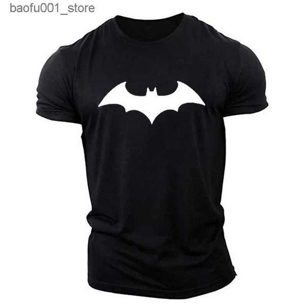 Camisetas masculinas Bat gráfico 3D camisetas para homens de manga curta estilo estilo hip hop machos camisetas 6xl plus size size tops esportivos casuais soltos q240220