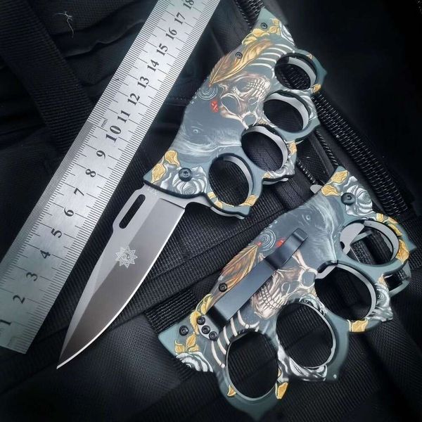 Набор, небольшой складной нож для улицы, автомобильный стеклобой Tiger, пряжка на кулак для самообороны, ручная скоба на четыре пальца, портативный нож для выживания 595277