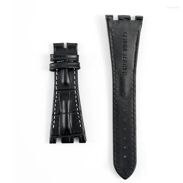 Assista Bandas Strap para Audema Igue 15400 15703 Oak Offshore Series Homens 28mm Preto Marrom Cabeça Couro Pulseira Banda Cinto