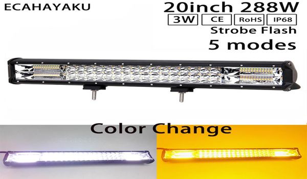 ECAHAYAKU barra luminosa a LED fuoristrada da 20 pollici ad alta intensità 6000K impermeabile 12V 24V per camion 4x4 SUV ATV rimorchio trattore barca6854895