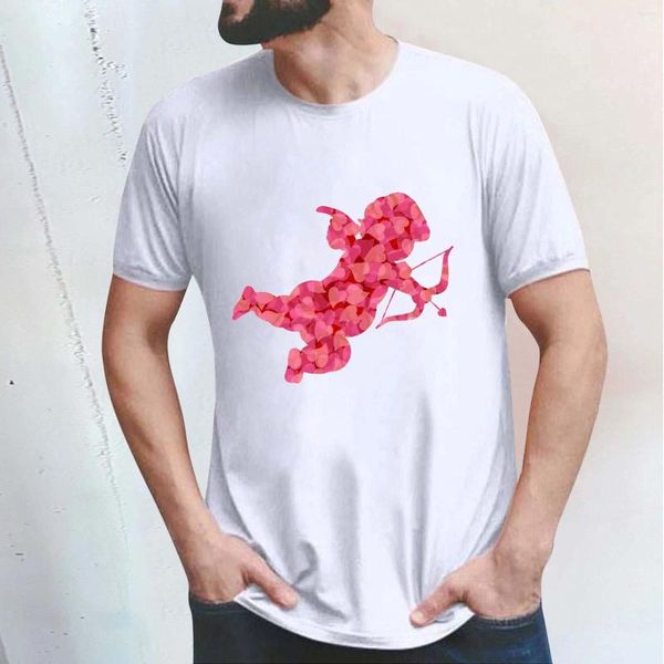 Мужские футболки Шикарная рубашка для мужчин Стильный и очаровательный День святого Валентина с вашим партнером Женские летние