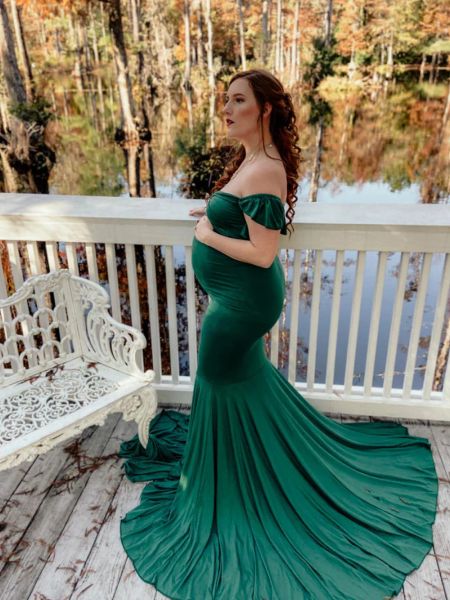 Vestidos de maternidade maxi vestido de algodão para photoshoot mulheres grávidas sexy decote em v manga curta longo vestido de gravidez fotografia adereços