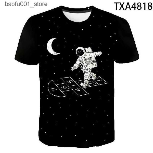 Мужские футболки 2020, повседневная 3D-футболка для мужчин, женщин, детей, космический астронавт, планета, исследование, футболка с цифровым принтом «космонавт», крутые топы для мальчиков и девочек, футболки Q240220