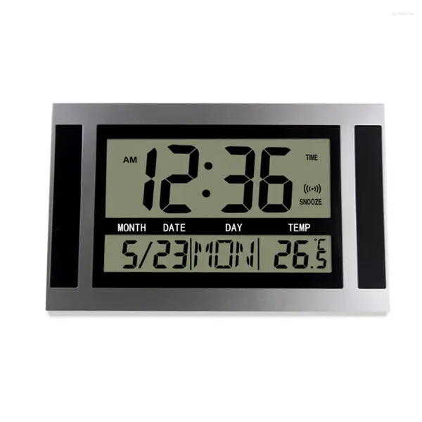 Orologi da parete Display LCD Orologio digitale con calendario Giorno Mese Anno Temperatura