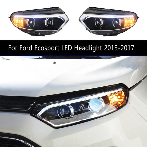 Araba Accessoires Ön Lamba Gündüz Çalışan Işık Saleti Dönüş Sinyali Ford EcoSport LED Far Düzeneği 13-17 DRL Farlar