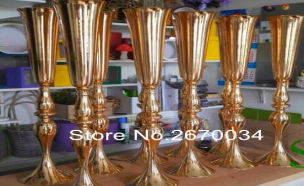 2018 İnce Metal Çiçek Vazo Satın Düğün Metal Altın Çiçek Trompet Vazolar Düğün Ev Dekorasyonu için Centerpieces5299602