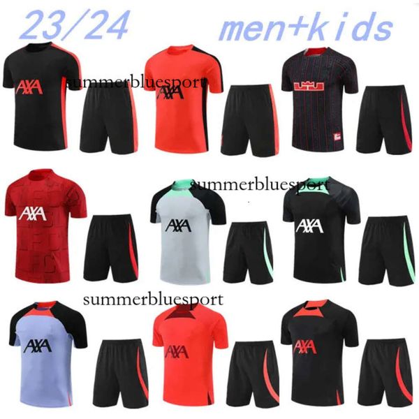 2023 2024 Homens Tracksuit 22 23 24 Short Sleeve Soccer Jersey Kids Football Training Terno Survetement Pé Chandal Jogging Kits Define ASA