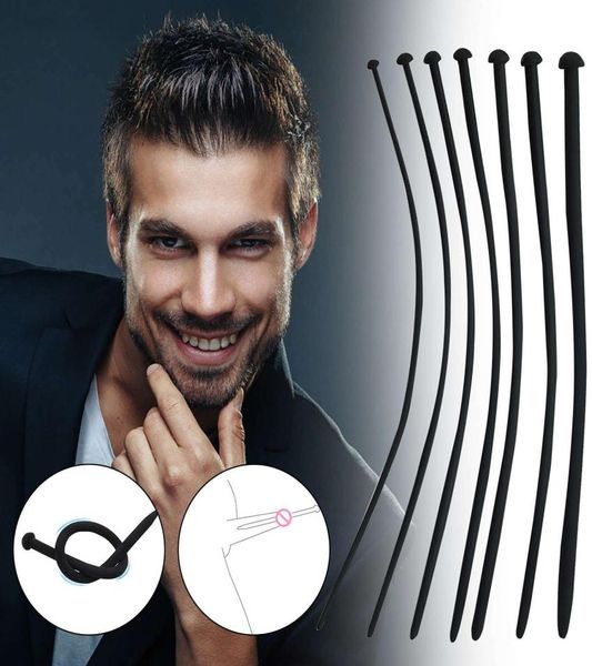 Dilatador de som uretral, brinquedo sexual adulto para homens, cateter de uretra de silicone erótico, plugue peniano masculino, tubo de som, stretcher2867253