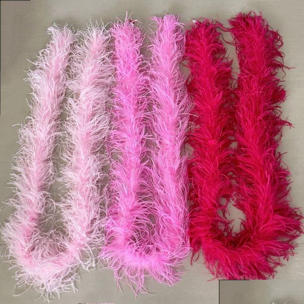 Outras ferramentas manuais 2 metros de avestruz pena boa 3ply para artesanato festa vestido de casamento decoração rosa plume cachecol xale roupas costura acc dhvlz