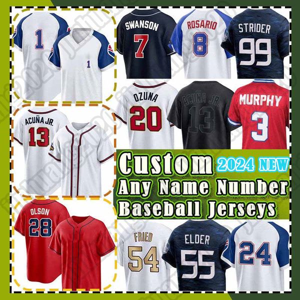 13 Ronald Acuna Jr. Baseball Jersey Braves 28 Matt Olson 1 Ozzie Albies Orlando Arcia Atlanta Sean Murphy Austin Riley Max Fried Dale Murphy Spencer Strider Bryce Elder