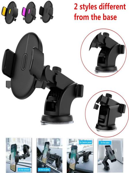 Supporto per telefono per auto con supporto per parabrezza con rotazione a 360° e bloccaggio automatico nel supporto per auto per Samsung iPhone 3 stili 3 colori Nuovo9099269