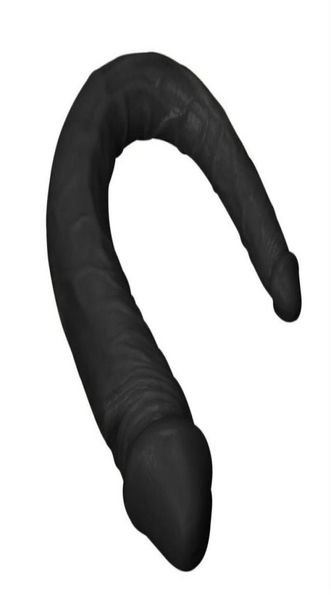 Nero Doppio Ended Dildo Realistico Lungo Doppio Dong Grande Pene Finto Masturbazione Femminile Giocattoli Del Sesso Per Le Donne Lesbiche234u2331624