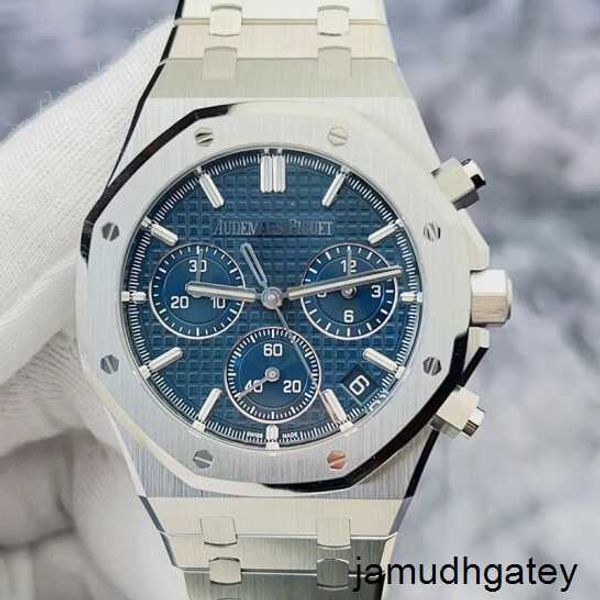 AP-Armbanduhr, Automatikuhr, Top-Armbanduhr, Royal Oak-Serie, 26240st, blaue Platte, Präzisionsstahlmaterial, 41 mm, Datums-/Timing-Funktion, automatische mechanische Uhr, Com