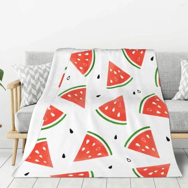 Decken, Obst- und Wassermelonendecke, warm, leicht, weich, Plüsch-Überwurf für Schlafzimmer, Sofa, Couch, Camping