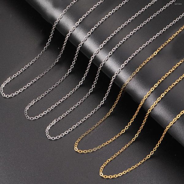 Catene 45 cm Maglia in acciaio inossidabile Colore oro argento per gioielli fai-da-te Creazione di catene di perline Collana Bracciale Cavigliera Componenti