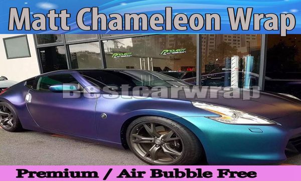 3D blaue bis violette matte Chamäleon-Metallic-Vinylfolie mit Luftblase, Sternenlicht-Autoverpackungsfolie FLIP FLOP, 152 x 20 m, Rolle 498995793