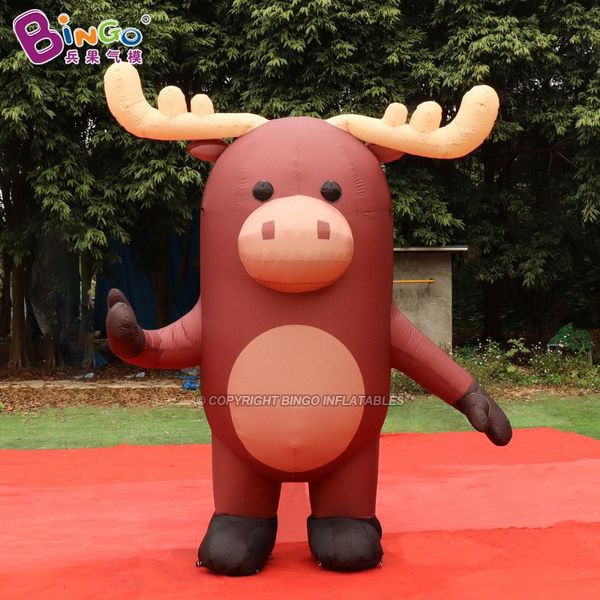 Atacado 6mh (20 pés) modelo de desenho animado de alce animal inflável gigante ao ar livre com ventilador de ar para brinquedos de decoração de festa de publicidade de eventos