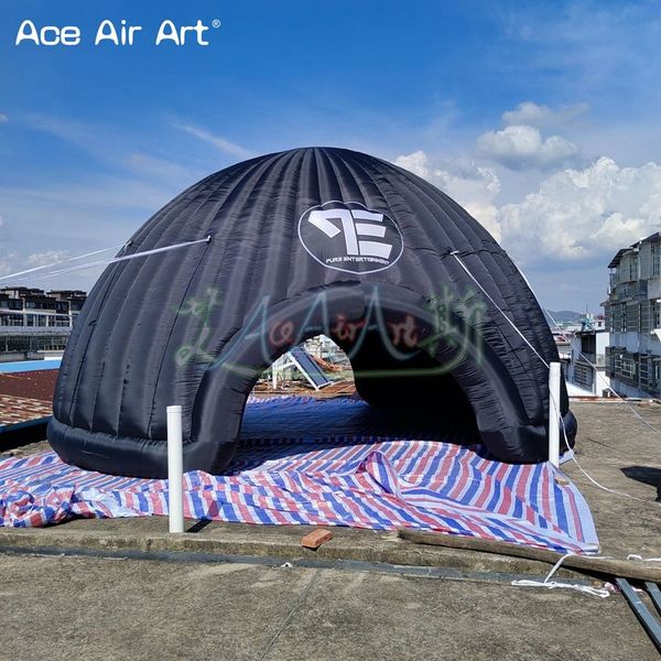 Barraca inflável da abóbada do iglu de 33 pés com ventilador de ar tenda inflável da barraca da casa para o evento e a exposição da mostra da festa