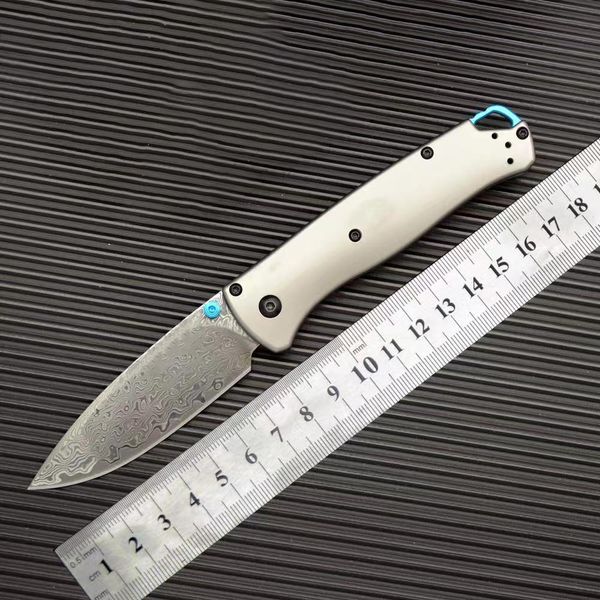 Лезвие из дамасской стали BM 535, тактический складной нож, ручка из титанового сплава, карманные ножи для выживания на природе, кемпинга