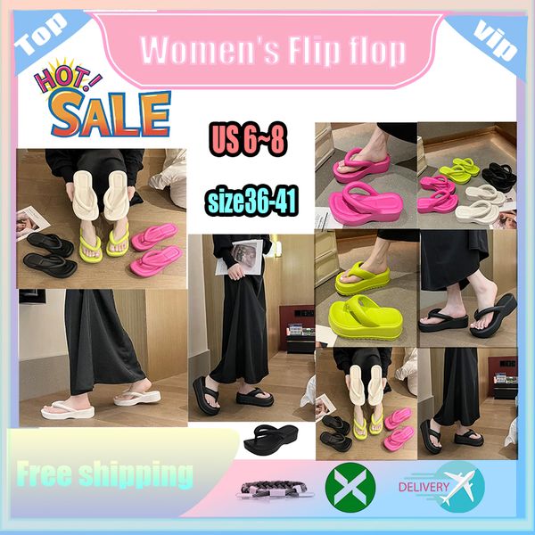 Frete grátis Designer Casual Plataforma Slides EVA Chinelos Homens Mulher Sensação de fundo grosso de pisar em fezes Solas macias respiráveis ​​Flip flop Sandálias planas