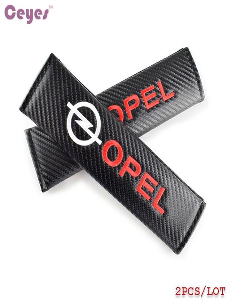 Copri cintura di sicurezza in fibra di carbonio per Opel astra gh insignia mokka vectra zafira corsa Copri cintura di sicurezza Car Styling 2pcslot1839886