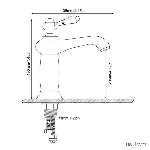 Rubinetti per lavandino del bagno Rubinetto per vasca da bagno di lusso Rubinetto per vasca retrò europeo Maniglia singola Cromo nero per miscelatore per lavabo con acqua calda e fredda