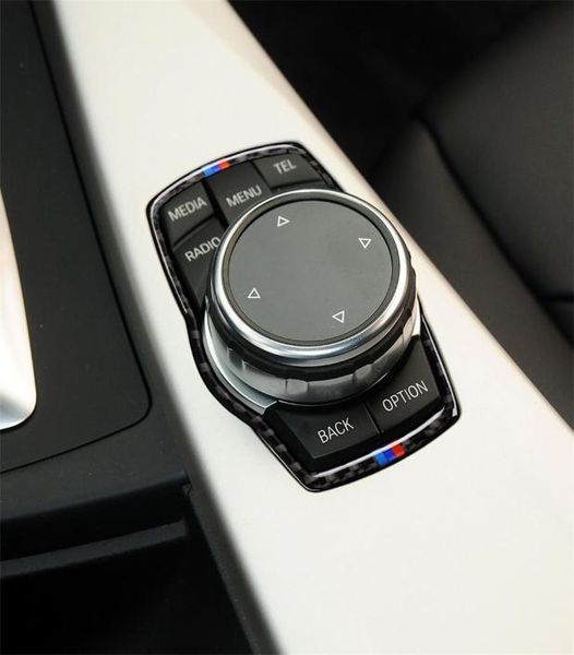 Dreifarbiger Kohlefaser-Auto-Multimedia-Rahmen, dekorativer Aufkleber für BMW X3 X4 X5 X6 F07 F10 F15 F16 F20 F25 F26 F30 F344980823