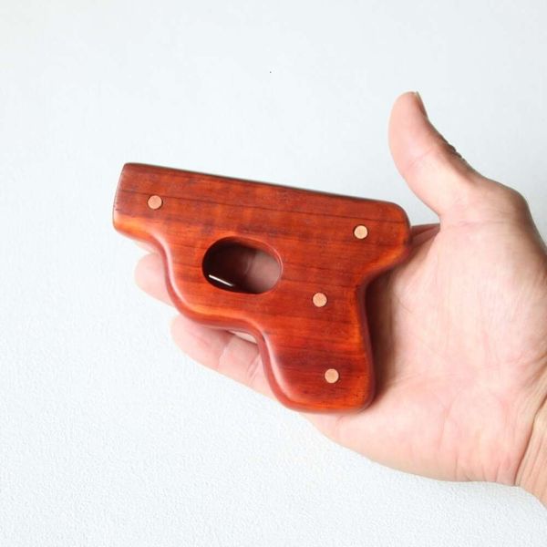 Materiale in legno di sandalo viola vecchio intarsiato con bambù originale Autodifesa EDC Sequoia Tigre Dito Creativo Pistola a forma di pugno Fibbia Collezione e gioco 9475